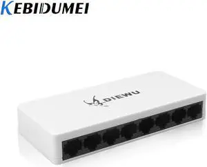 8 Ports LAN Ethernet Network Switch 10/100Mbps High Performance Desktop Switches Ethernet With EU Adapter Newest