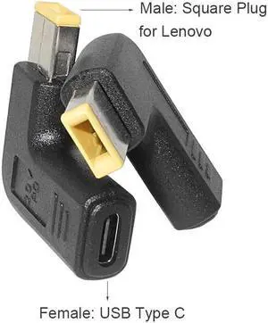 3.1 Type C Female to Rectangle Male USB PD Emulator Trigger Angled DC Power Adapter Converter For  Thinkpad Laptop