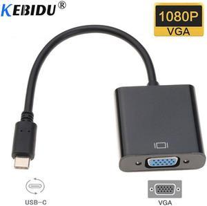 USB Type C To VGA USB 3.1 Type-C Male To VGA Female Adapter Cable Converter 1080P for Macbook Chromebook Pixel Laptop