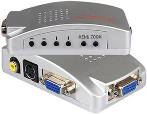 Converter Box VGA to TV AV RCA Signal Adapter Converter Video Switch Box Composite Supports NTSC PAL for Computer