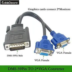 graphics server DMS59 pin to double VGA cable one point two double screen vga display adapter cable