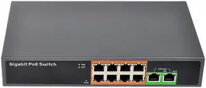 8+2 All Gigabit Poe Switch 150W Power IEEE802.3Af/At Poe Network Ethernet Switch(EU Plug)