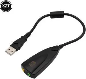 USB Sound Card 7.1 Adapter 5HV2 USB to 3D CH Sound Antimagnetic Audio Headset Microphone 3.5mm Jack 3.5  For Laptop PC