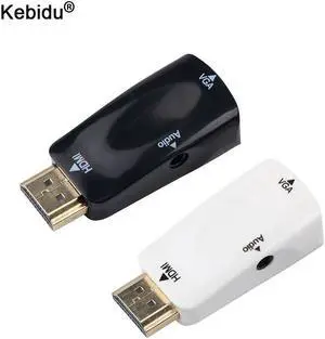 Newest HDMI To VGA Converter Adapter Support 1080P HDTV Adapter With 3.5mm AV Audio Cable for Laptop Tablet PC