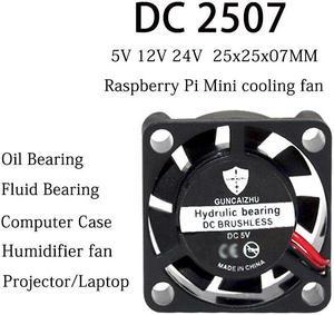 2507 Fan 25x25x7MM Oil Bearing  DC 5V 12V 24V 10028RPM 0.06A Humidifier raspberry pie aroma with 2pin