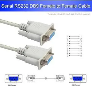 1.5m//5m RS232 DB9 9 Pin Female to Female Serial Port Cable Industrial Adapter Connector Extending Wire