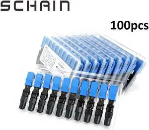 100pcs SC UPC Fast Connector Embeded Fiber Optic Connector  SC FAST connector blue fibra Quick Connector FTTH SC connector