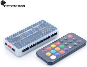 PC Water Cooler 5V 3PIN Remote With 10 Fans 2 RGB Hub Controller A-RGB motherboard AURA SYNC full color rainbow remote