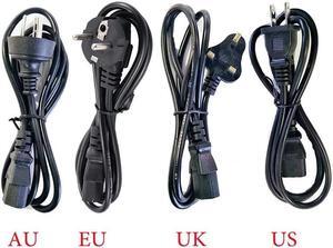 Power Cord Cable EU US UK AU Adapter 1.2M Cable 3 Prong Connector for PC Charge Power Supply 3D Printer