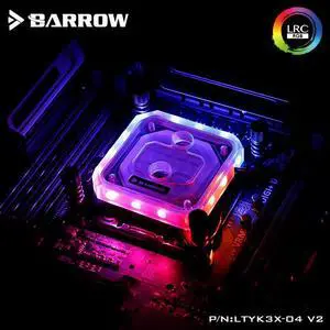 LTYK3X-04-V2, For  Lga2011 X99/X299 CPU Water Blocks, LRC RGB v2 Acrylic Microwaterway Water Cooling Block