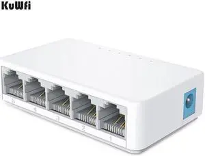 Network Switch 5 Ports 10/100Mbps Fast Ethernet RJ45 Switcher Lan Hub MDI Full/Half Duplex Exchange EU US Power