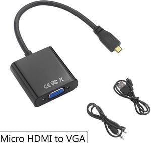 HDMI to VGA Adapter Cable Male to Female + Audio Jack + USB Power Cable for Xbox|PS4/3 Camera|Cellphone|Raspberry Pi 4