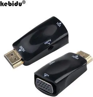Newest 1080p HDMI To VGA Adapter Converter Cable Male to Female With Audio Cable Support HD For PC Laptop
