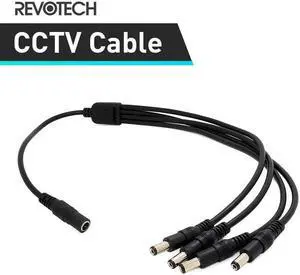 1 to 4 DC Power Splitter Adapter Cable Security Surveillance Camera Cable for CCTV System