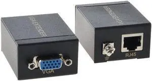 1 Pair Receiver Transmitter VGA to RJ45 Extender Repeater by Cat5e/6 up to 60M VGA UTP for PC Laptop Computer Projector