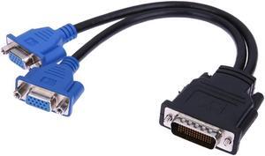Pin Male to 2 VGA 15 Pin Female Video Splitter Adapter Cable Monitor Adapter Extension Converter Video Cable For PC TV