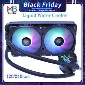 Water Cooler High Performance 200 300W TDP Liquid Cooling RGB Radiator 120mm 240mm Fan For 115x 2011 x79 X99 AM4 Ventilador