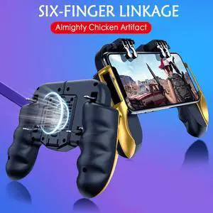 Finger PUBG Phone Game Controller With Cooling Fan Battery/charging Type Joystick L1 R1 Triggers Fire Button For IOS Android