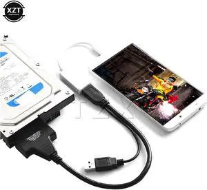 sale Computer Cables Connectors Computers Office Dual USB2.0 to 22pin SATA Cable Converter for 2.5 inch SATA Hard Disk