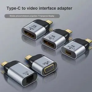 To Hdmi/Vga/DP/RJ45/mini DP HD Video Converter 4K 60Hz For Mobile Phone Leptop Type C Male To Female Converter Adapter