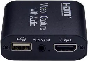 Video Capture Card Device USB 2.0 4K 1080P Loop Out Audio Capture Card Live Streaming Recording for PC PS4 HD Game Capture
