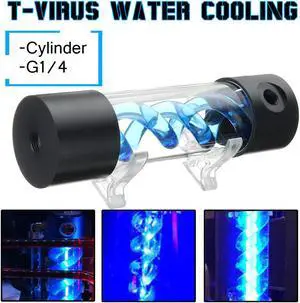 Tank Cylinder T-Virus Reservoir Helix Suspension Computer  Cooling Reservoir G1/4 201mm Liquid Cooling For CPU