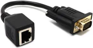 Sale 0.15 Meters VGA Extender to Lan Cat5 Cat5e RJ45 Converter Ethernet Adapter Cable Black Male Female Extender Adapter