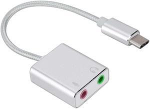 C External Stereo Sound Card Audio Adapter  C to 3.5mm Jack Aluminum for mobile phones, tablets, notebooks, etc.