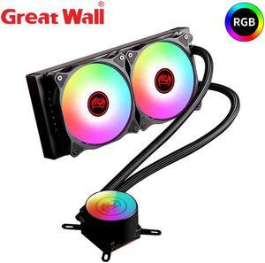 RGB Water Cooler CPU Cooling Fan 240mm PWM 4Pin Radiator Computer Heatsink For 2011 2066 AM4 Water Cooling ARGB