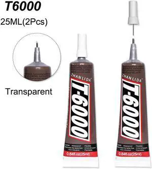 2Pcs 25ML T6000 Glue Thermal Epoxy Adhesive Scrapbooking Accessory Tool Textile  Screen Phone Cover Display Repair b7000 Uv