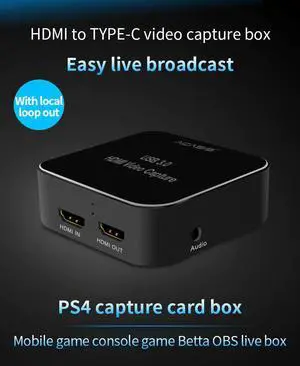 to USB3.0 Video Capture Card HD Recording 1080P 60fps Game Stream Commentate via Mic 4K Input Output for PS4 Xbox Switch