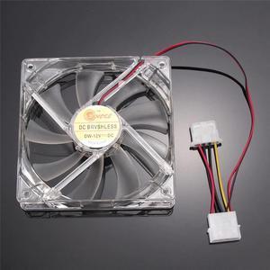 Price Red Quad 4-LED Light Neon Clear 120mm PC Computer Case Cooling Fan Mod