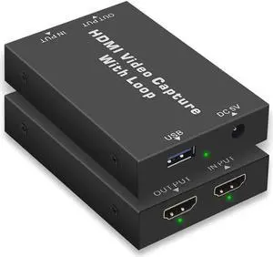 4K HDMI Video capture Card 1080p HDMI to USB Video Grabber with Local Loop Out for Game Recording Live Streaming