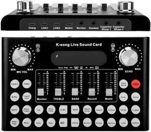 External Sound Card Audio Interface DJ Sound Mixer for Computer Bluetooth Voice Changer  Podcast Sound Mixing Console
