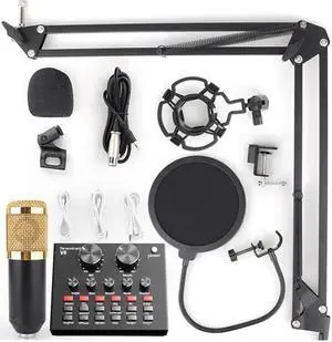 800 Studio Microphone Kits With V8 Sound Card 800 Professional Condenser Microphone For PC Podcast Recording TikTok DJ