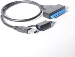 USB C SATA Adapter 2.5 Inch SATA to USB 3.0 Type C Cable 22 Pin 7+15 HDD/SSD Cord Support UASP Serial ATA III for 2.5 SATA