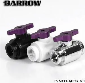 Mini Water stop valveTLQFS-V1, 11 Colors Multiple Colour Aluminium Handle, Female To Female Water Cooling Valve.