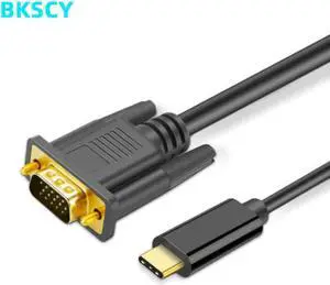 USB C To VGA Cable 1080P Type C To VGA Converter Adapter Cable for Laptop UHD External Video Projector 1.8m