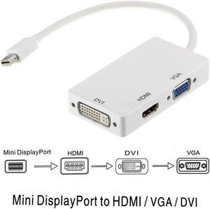 3 In 1 Thunderbolt Mini Display Port MINI DP Male To HDMI DVI VGA Female Adapter Converter Cable For  MacBook Air Pro MDP