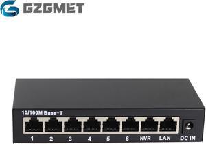 24V 8 Port POE Switch Ethernet 100Mbps Network IP Cameras Wireless AP 6 + 2  Network Switches 108W PoE HUB