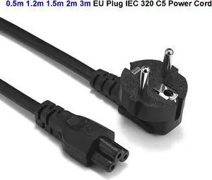 Power Extemsion Cord ro IEC C5 Power Cable0. 0.5m 1.2m 1.5m 2m  Laptop Power Supply Cable For Power Supply Computer TV