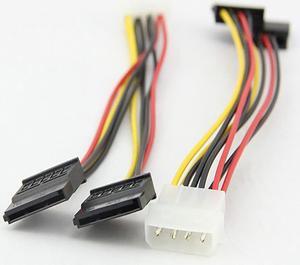 4Pin IDE Molex to 2 Serial ATA SATA Y Splitter Hard Drive Power Supply Cable Drive Power Supply Cable Computer Cable