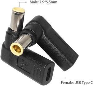 C Type C Female to 7.9*5.5mm Male  PD Emulator Trigger Angled DC Power Adapter Plug Converter for  Thinkpad Laptop