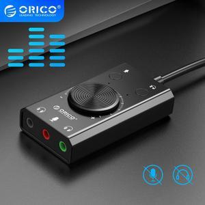 External USB Sound Card Stereo Mic Speaker Headset Audio Jack 3.5mm Cable Adapter Mute Switch Volume Adjustment Free Drive