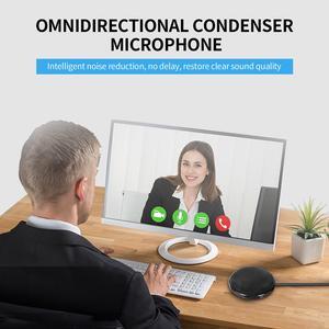 Mic 360° Sound Pickup USB Condenser Microphone Omnidirectional Desktop for Conference Voice Chat Remote Education