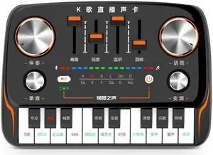 bluetooth sound card computer mobile phone anchor live broadcast equipment pc K song 11 voice music sing effects processor