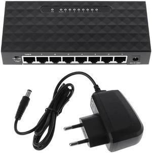 8 Port 10/100/1000Mbps Gigabit LAN Ethernet Network Switch HUB Desktop Adapter EU Plug