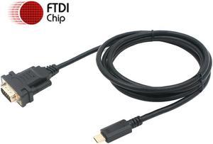 C TYPE C to DB9 RS232 Serial Adapter Converter Cable With FTDI Chip 6ft Support Win10/8/7/XP/Android/Mac/Linux/Vista