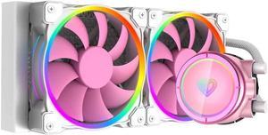 PINKFLOW 240 CPU Water Cooler 5V Addressable RGB AIO Cooler 240mm CPU Liquid Cooler RGB Fan, Intel 115X/2066, TR4/AM4