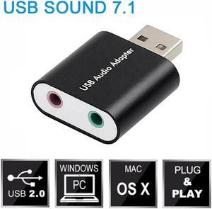 External Stereo Sound Adapter for Windows and Mac Plug and Play Sound Card Adapter Converter Notebook No Drivers Needed